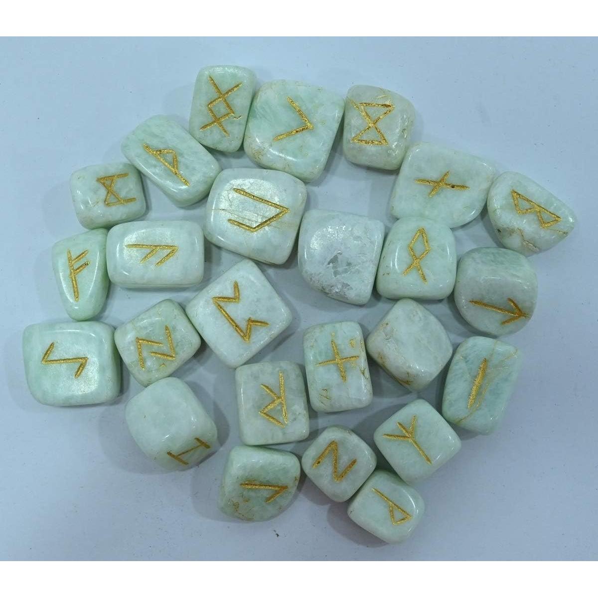 Conjunto de Runas de Amazonita WholesaleGemShop 25 Piezas
