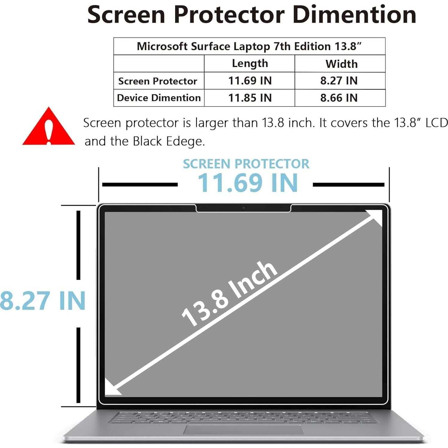 Protector de Pantalla Megoo para Surface Laptop 7 13.8" Vidrio Templado