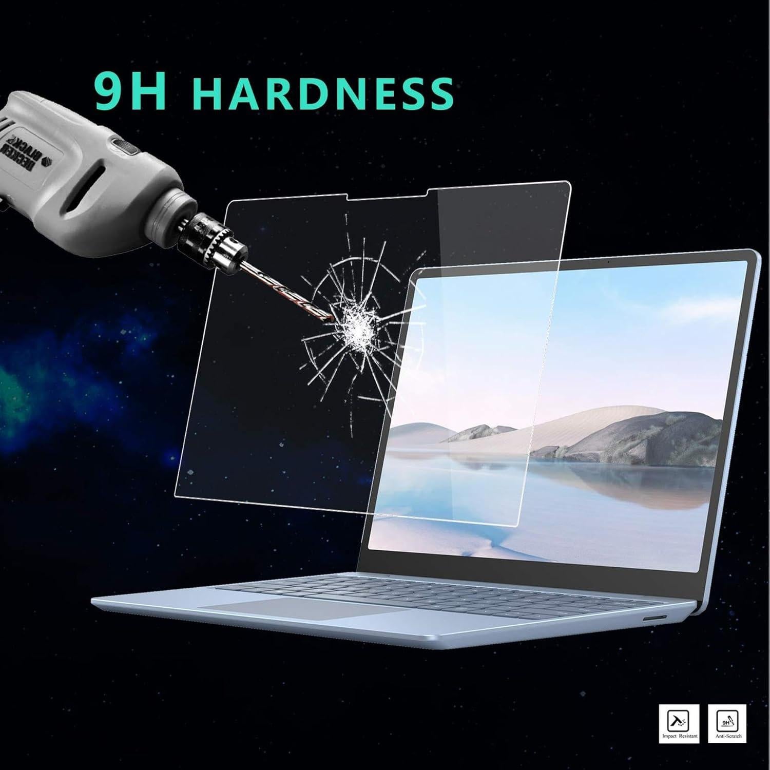 Protector de Pantalla Vidrio Megoo para Surface Laptop Go 3/2 12.4"
