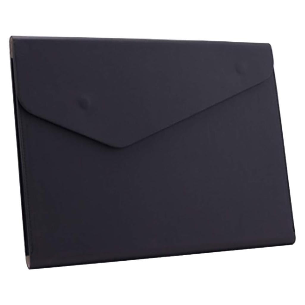 Carpeta de Piel PU A4 Enyuwlcm Negra Impermeable con Cierre Magnético
