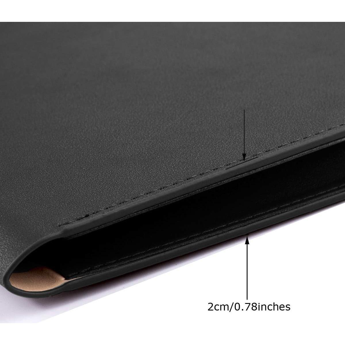 Carpeta de Piel PU A4 Enyuwlcm Negra Impermeable con Cierre Magnético