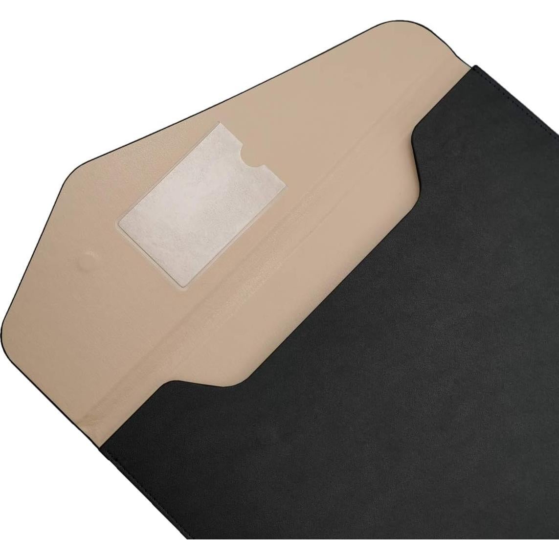 Carpeta de Piel PU A4 Enyuwlcm Negra Impermeable con Cierre Magnético