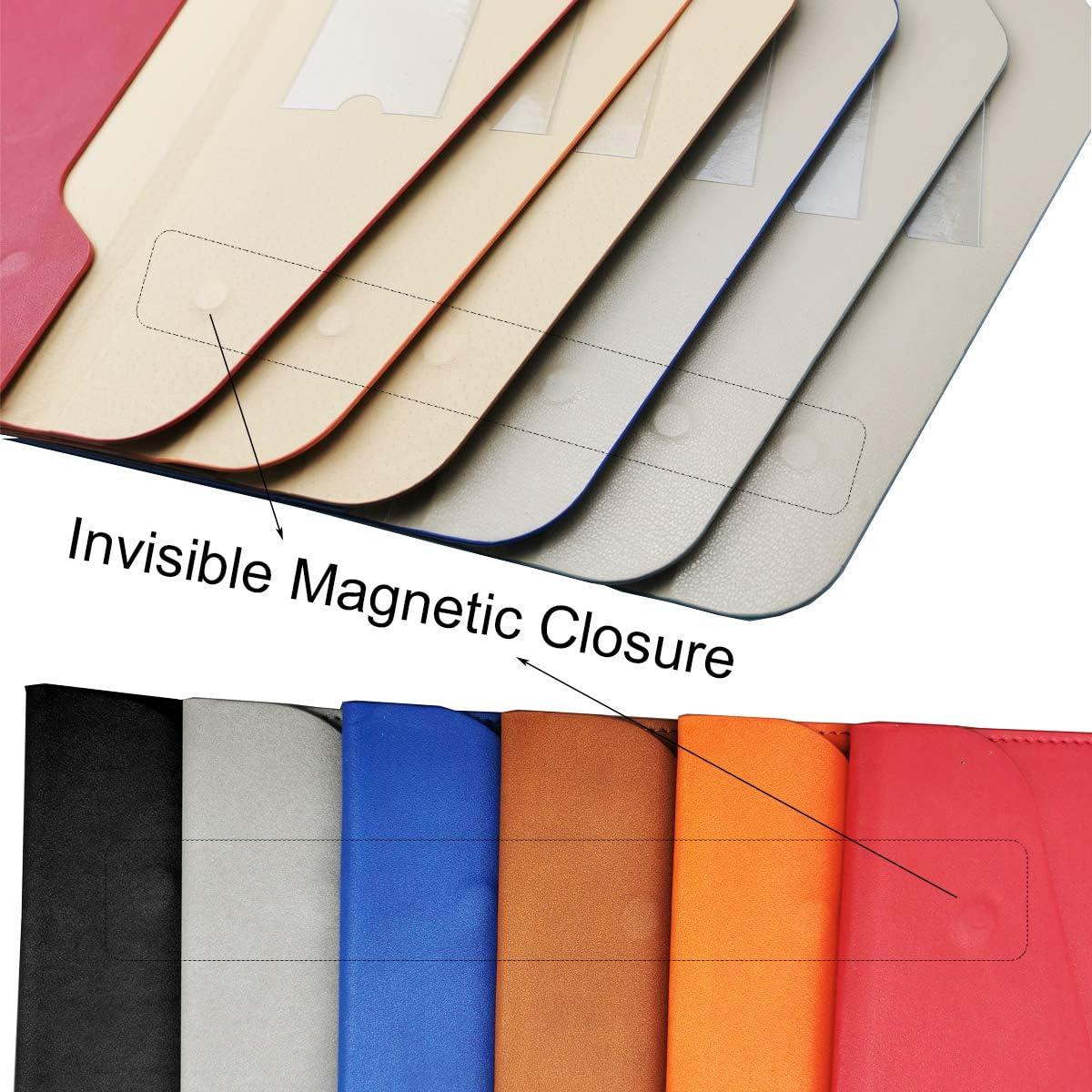 Carpeta de Piel PU A4 Enyuwlcm Negra Impermeable con Cierre Magnético