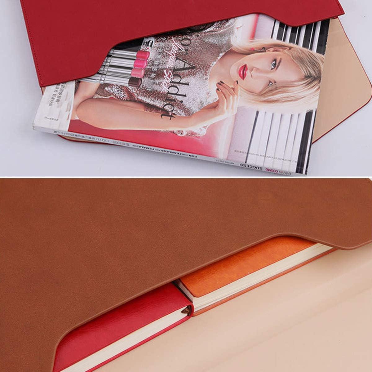 Carpeta de Piel PU A4 Enyuwlcm Negra Impermeable con Cierre Magnético