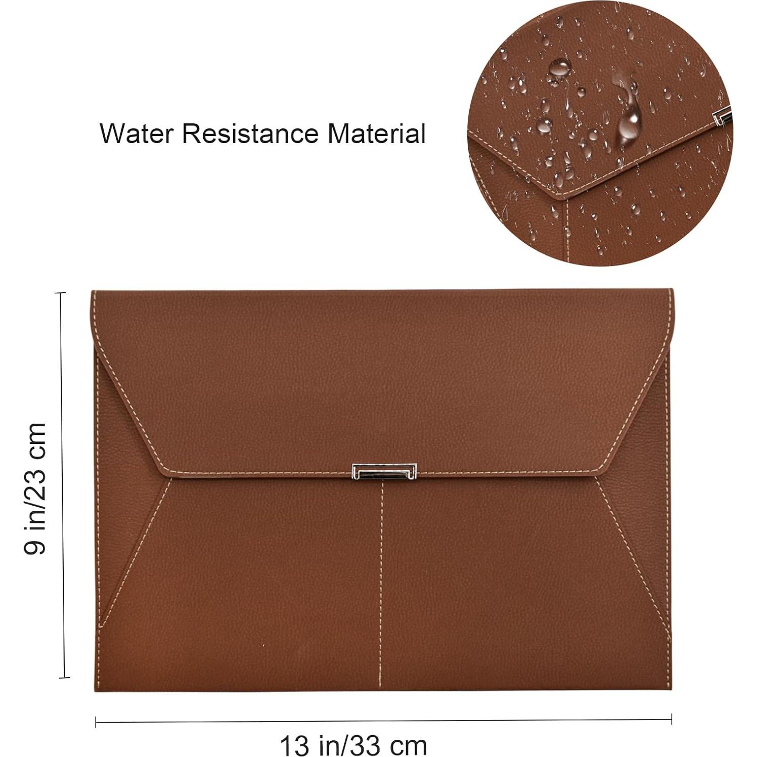 Carpeta de Documentos VANRA de Cuero Impermeable A4 Marrón