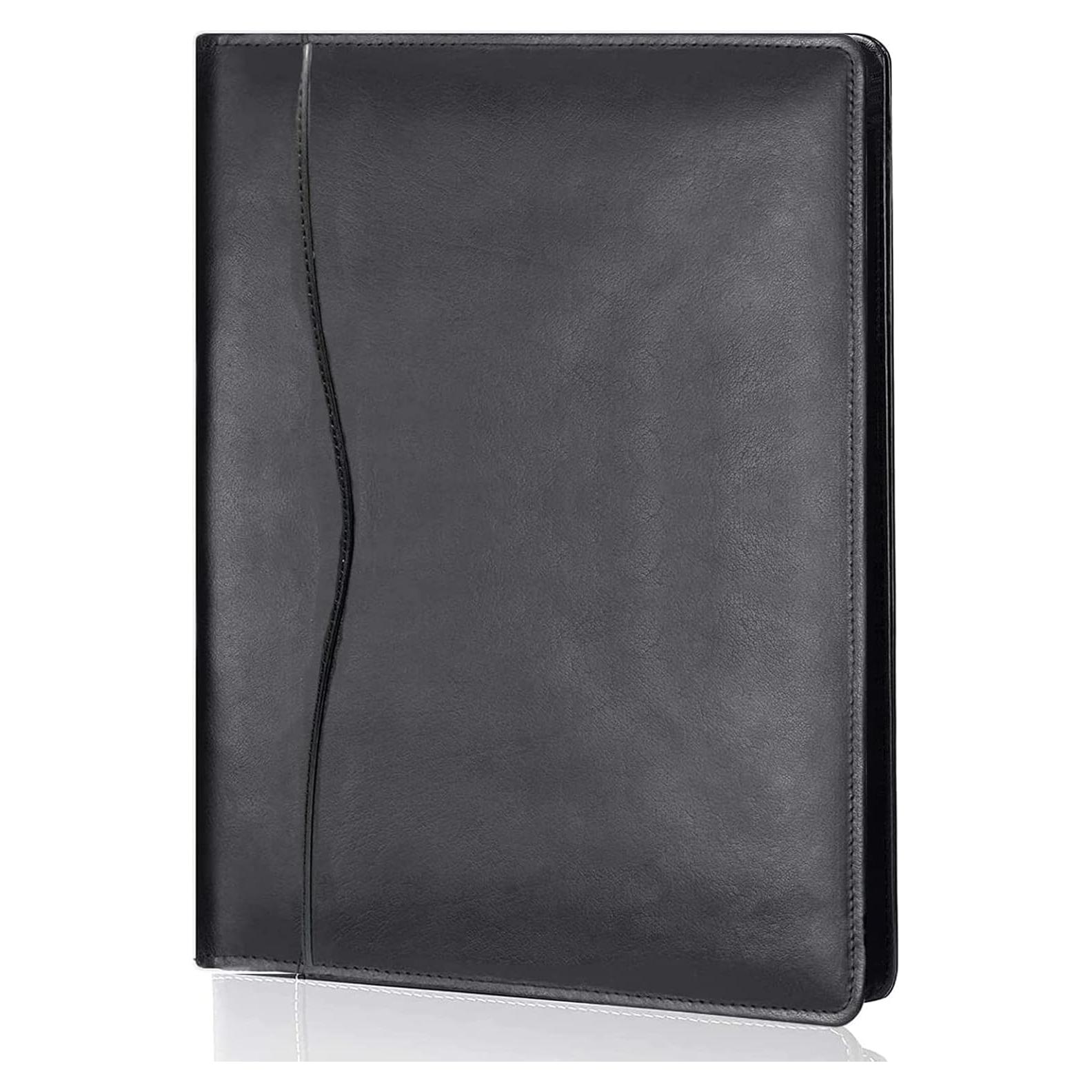 Carpeta de Cuero Sintético Genérico A4 Negra Organizador