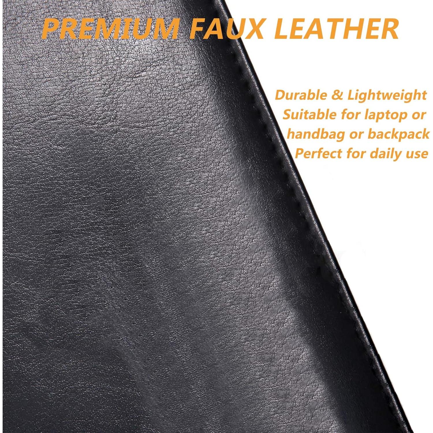 Carpeta de Cuero Sintético Genérico A4 Negra Organizador