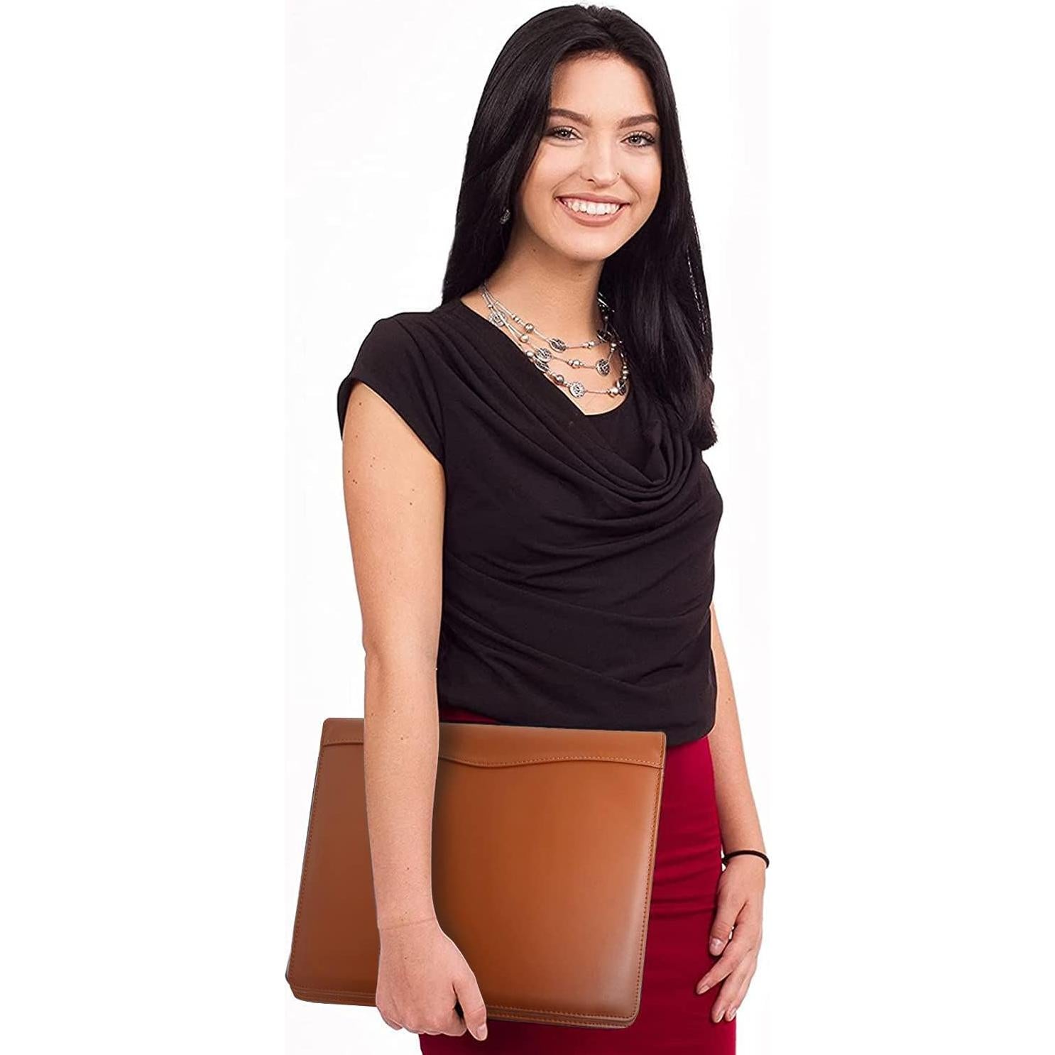 Carpeta de Cuero Sintético Genérico A4 Negra Organizador