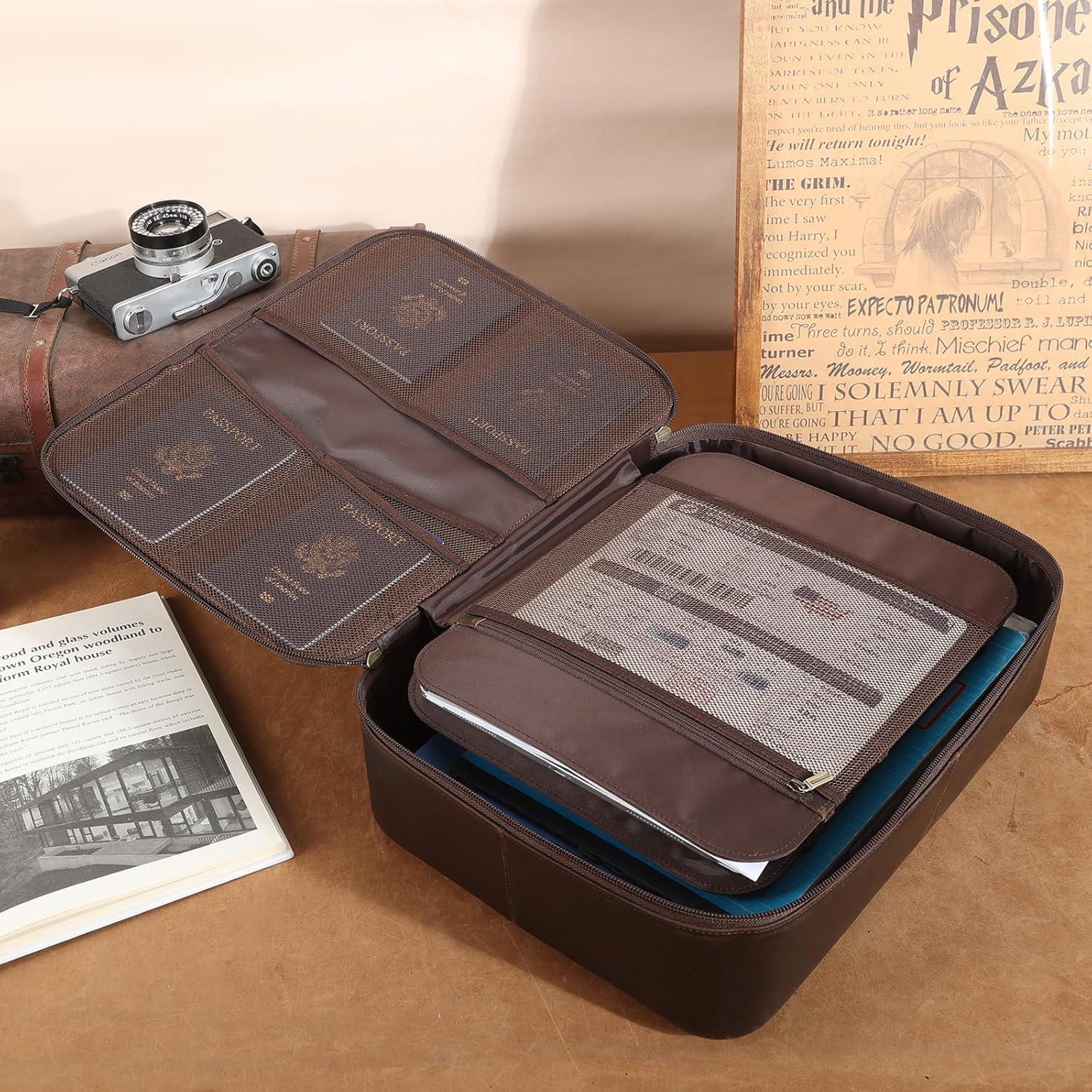 Bolsa Organizadora de Documentos de Cuero Polare 36.8x27.9 cm