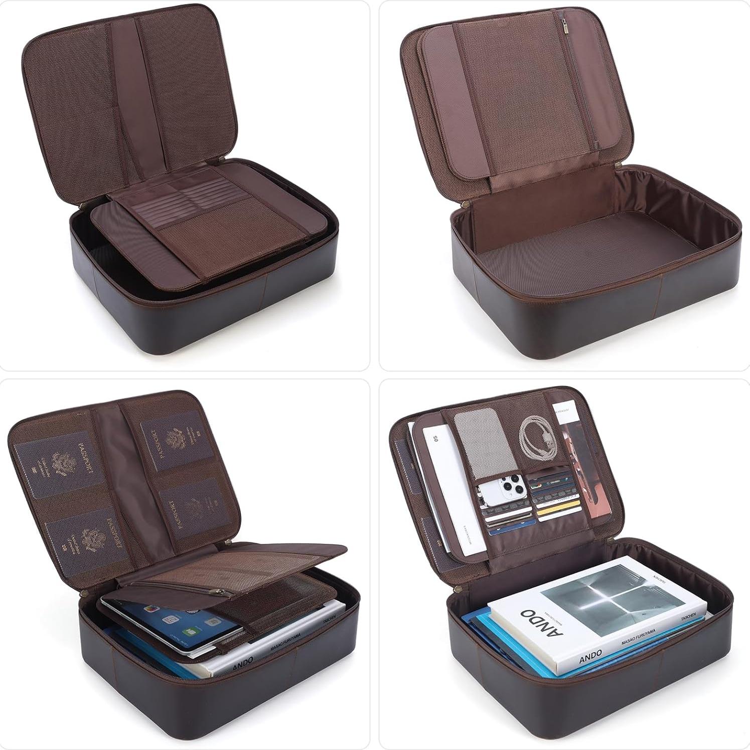 Bolsa Organizadora de Documentos de Cuero Polare 36.8x27.9 cm