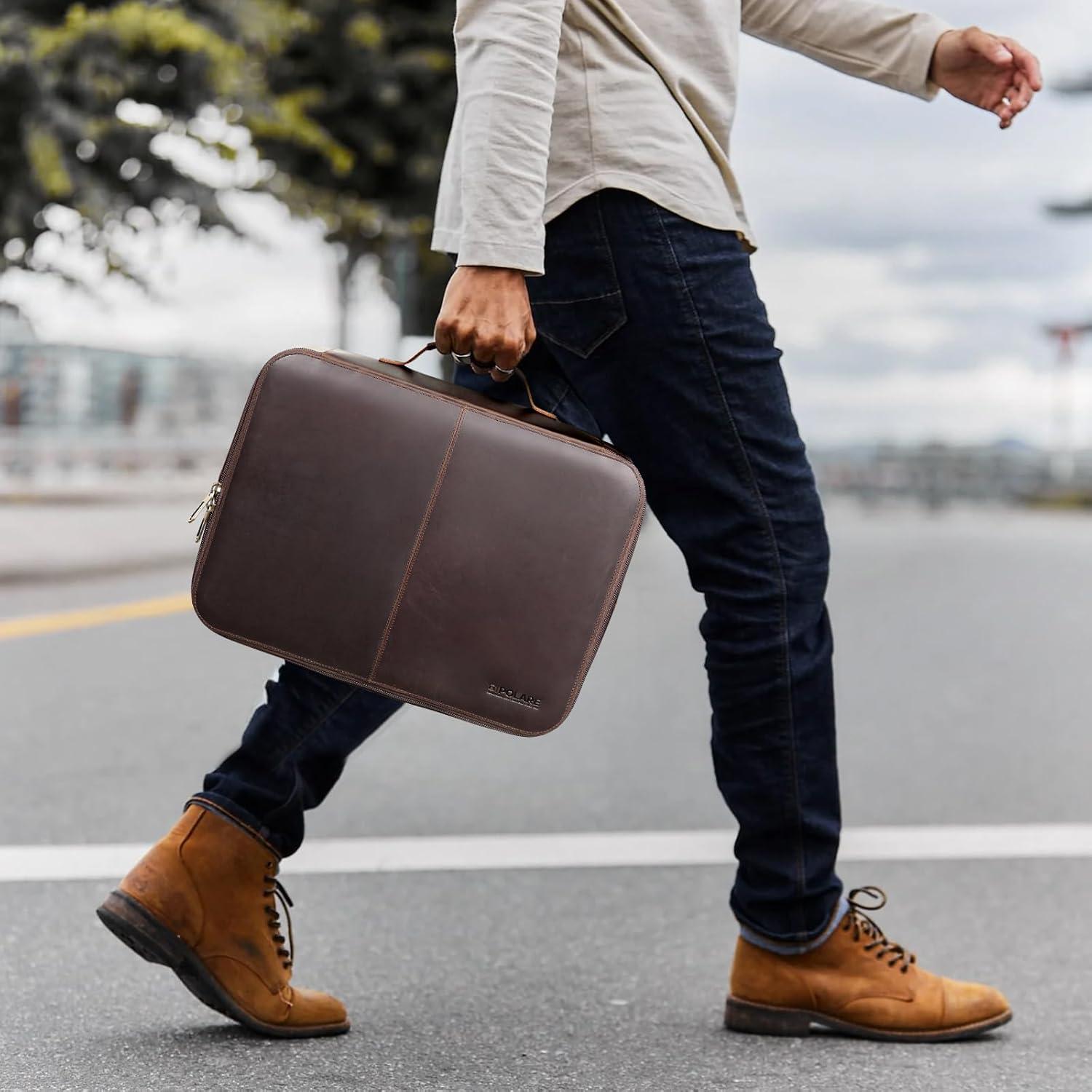 Bolsa Organizadora de Documentos de Cuero Polare 36.8x27.9 cm