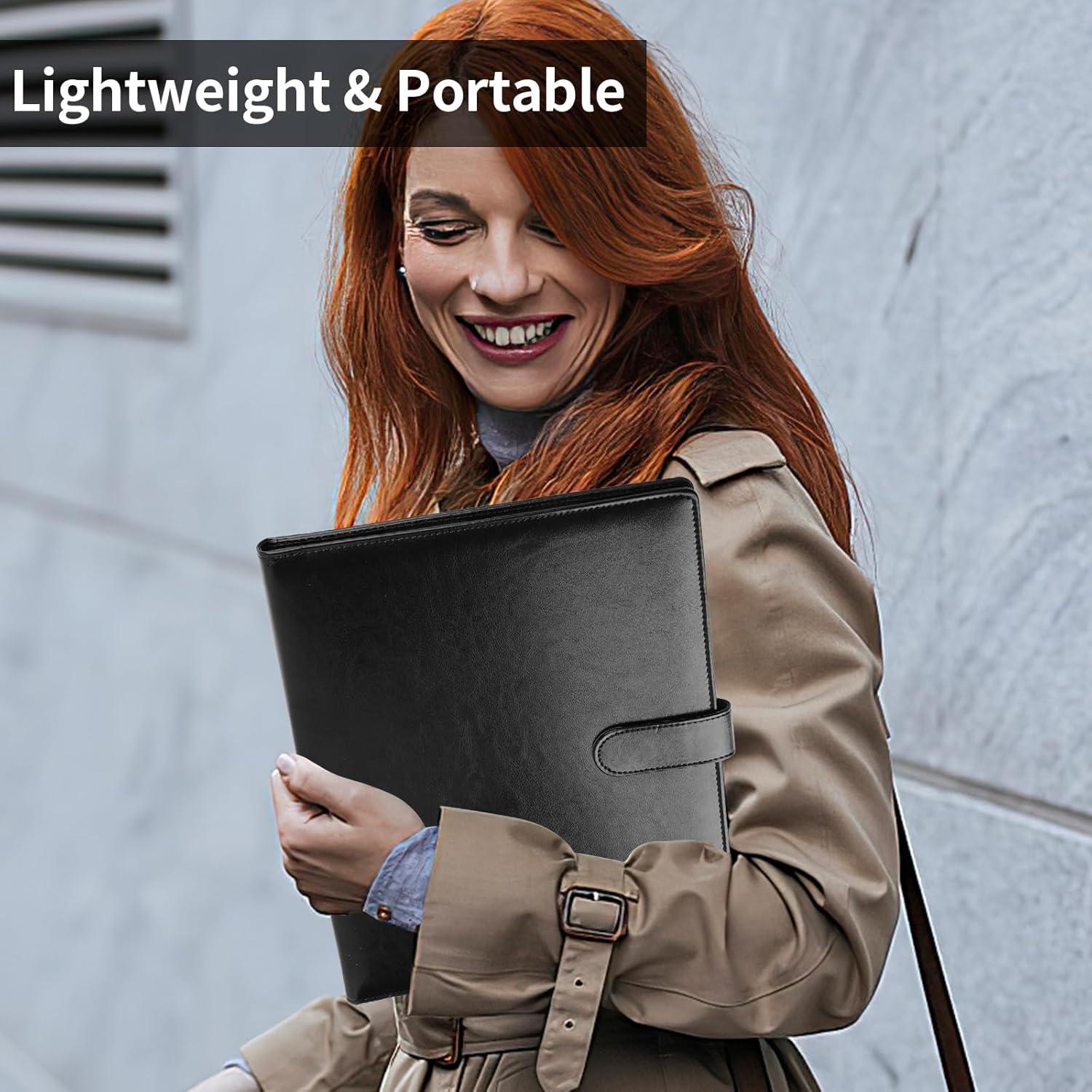 Portafolio Profesional MOWPOG Negro con Clipboard A4