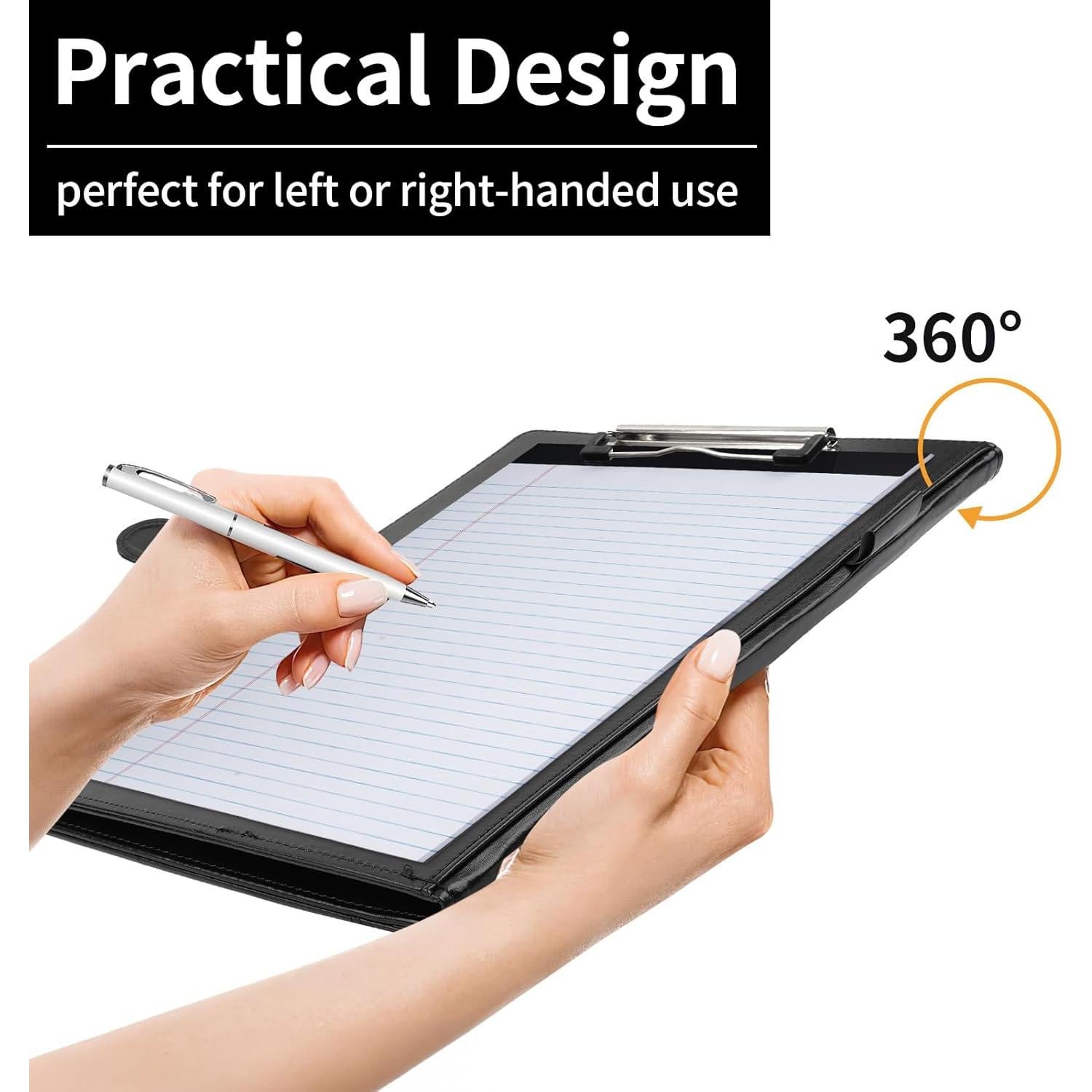 Portafolio Profesional MOWPOG Negro con Clipboard A4