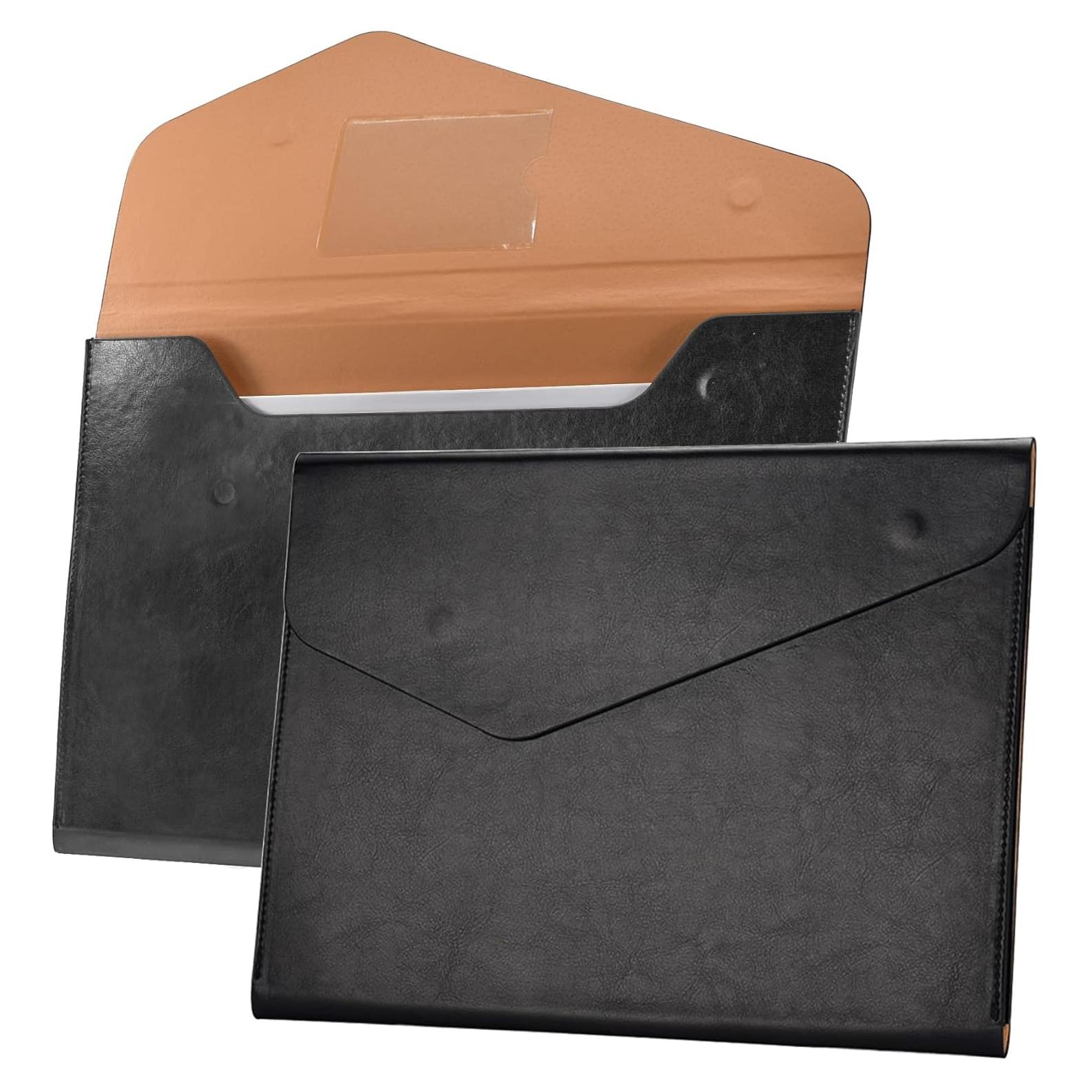 Carpeta de Archivo VANRA en Cuero PU Negro A4 con Cierre Magnético