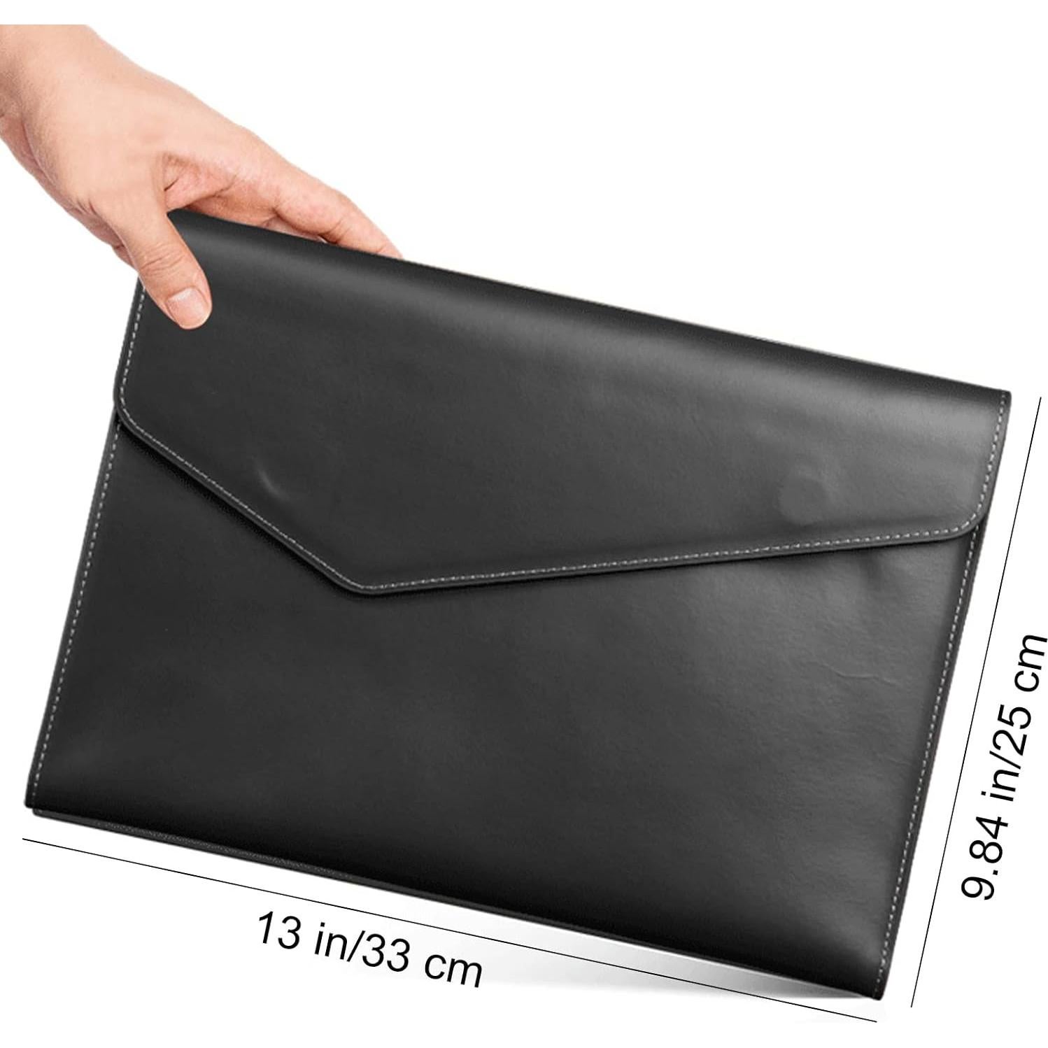 Carpeta de Archivo VANRA en Cuero PU Negro A4 con Cierre Magnético