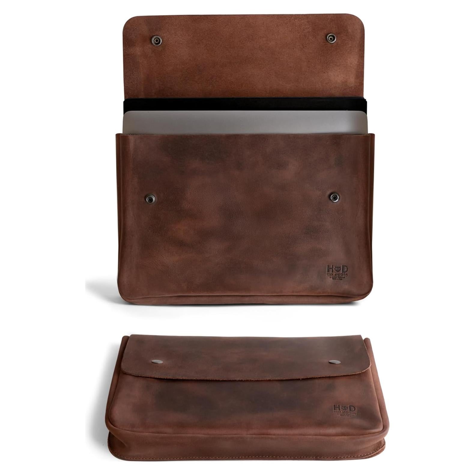 Carpeta A5 Hide & Drink de Cuero Vintage Marrón Bourbon