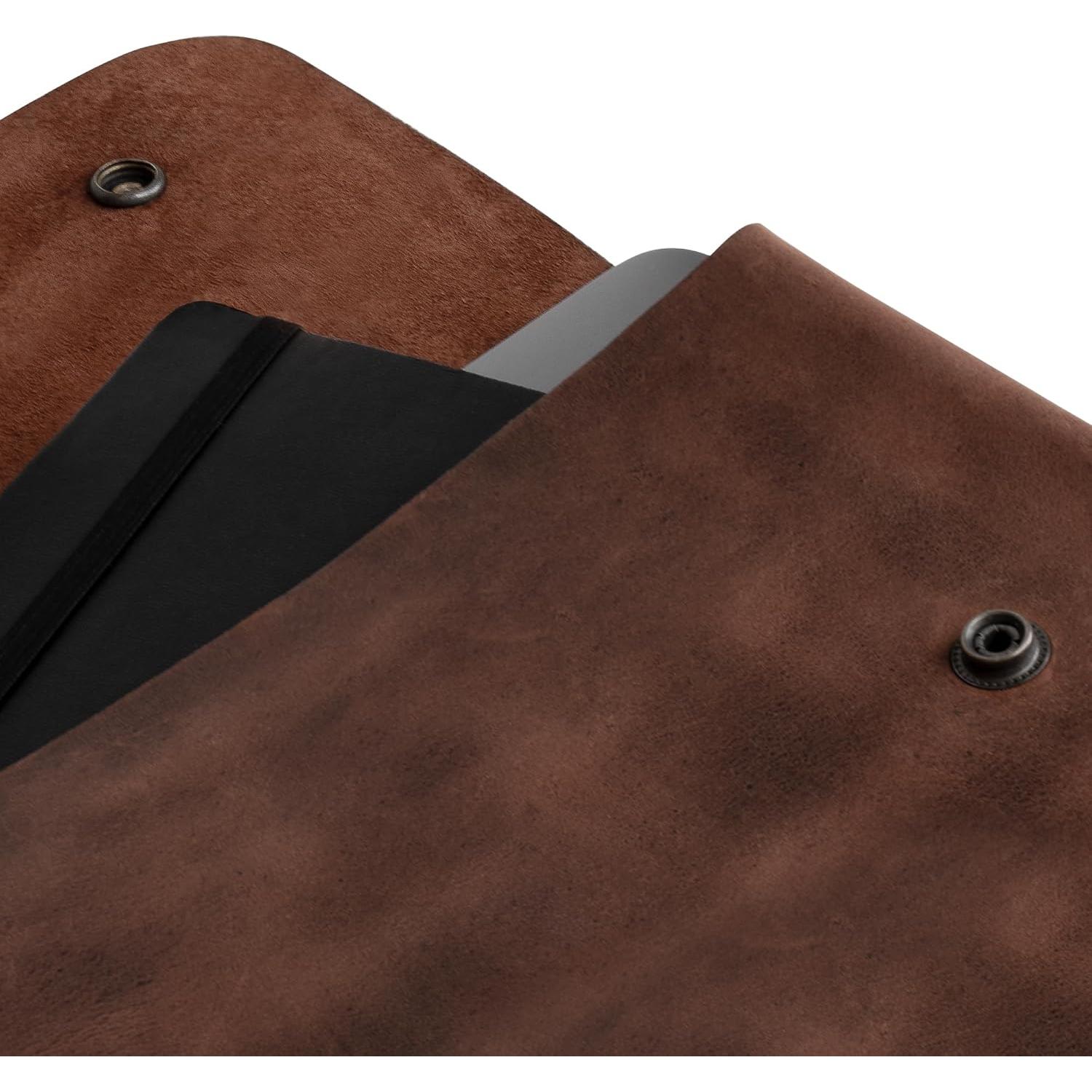 Carpeta A5 Hide & Drink de Cuero Vintage Marrón Bourbon
