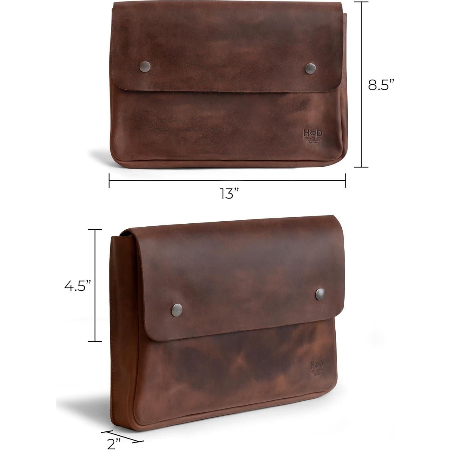 Carpeta A5 Hide & Drink de Cuero Vintage Marrón Bourbon