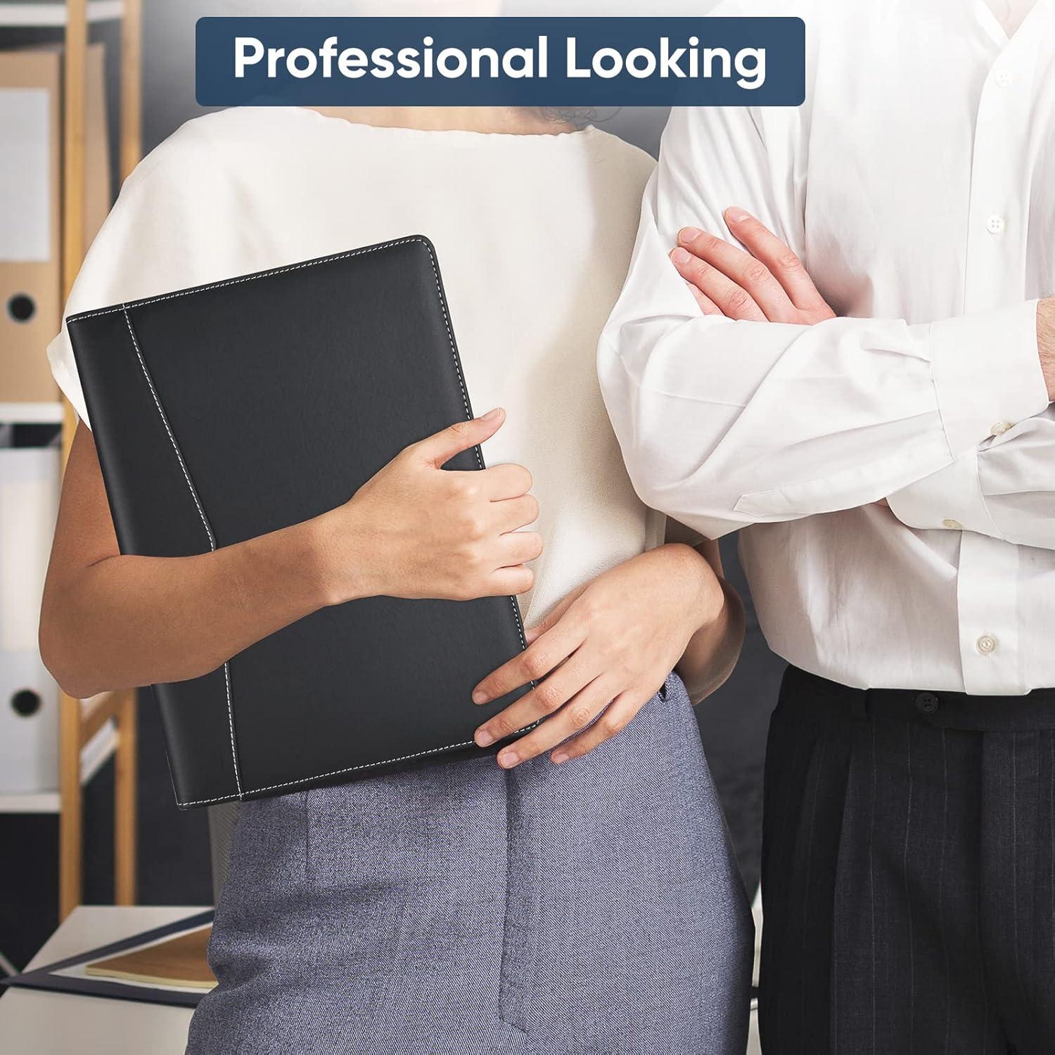 Carpeta Portafolio Pacific Mailer Negra con Bloc de Notas y Soporte