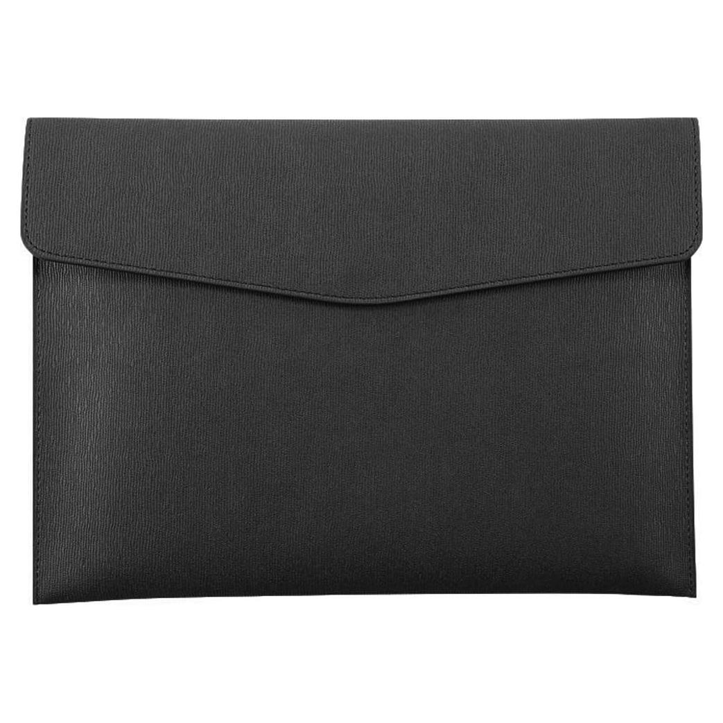 Carpeta de Piel PU A4 Enyuwlcm Negra Impermeable con Cierre