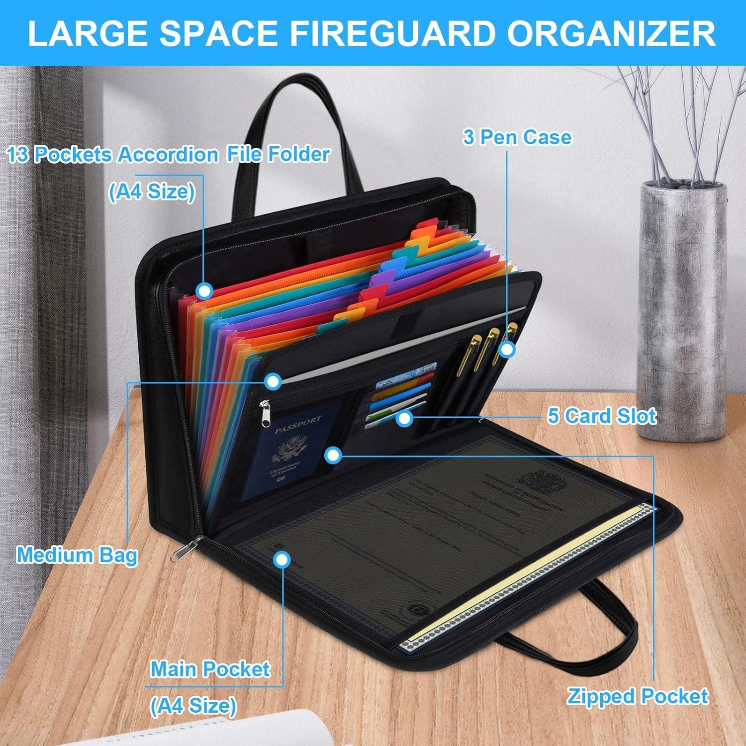 Organizador de Documentos a Prueba de Fuego QLYNUDO A4 13 Bolsillos