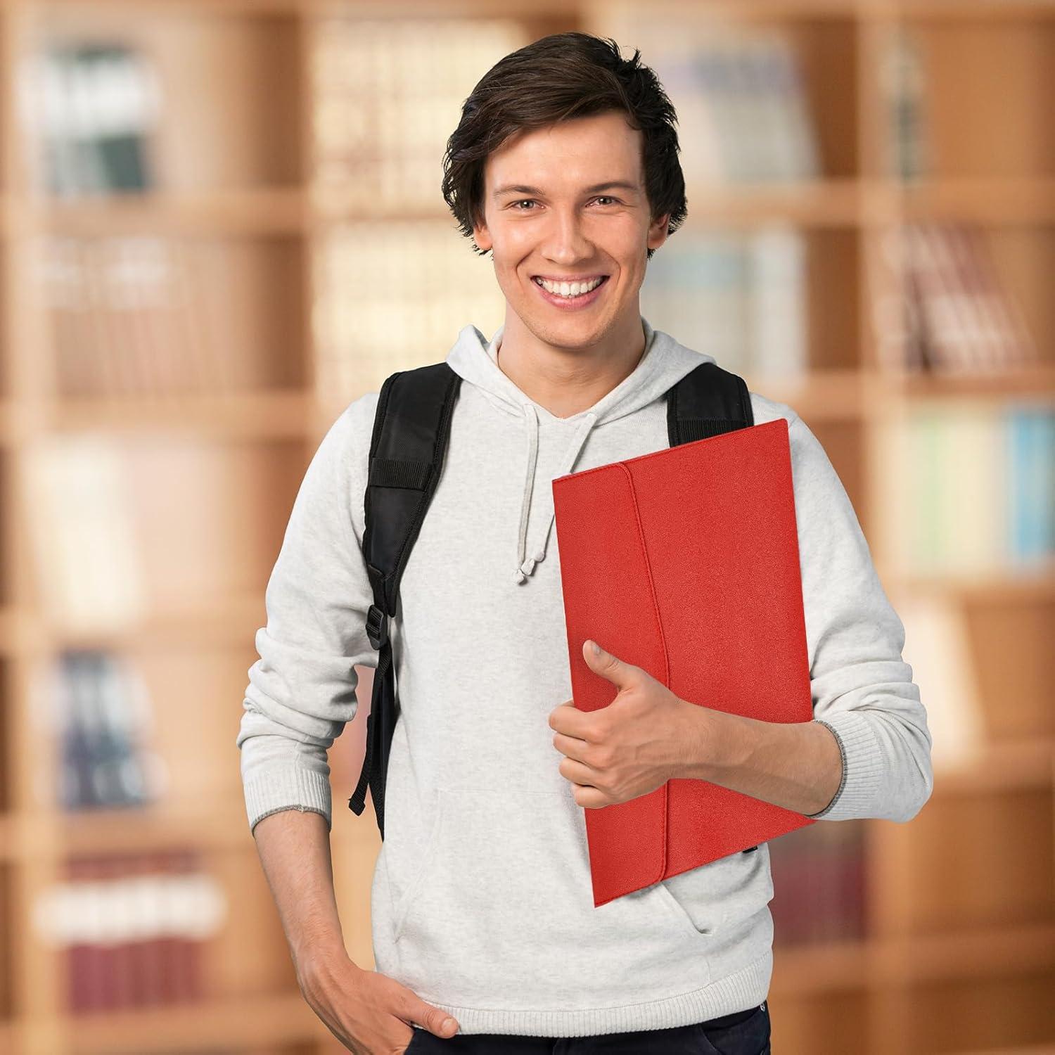 Carpeta de Cuero PU PATIKIL A4 Verde con Cierre a Presión