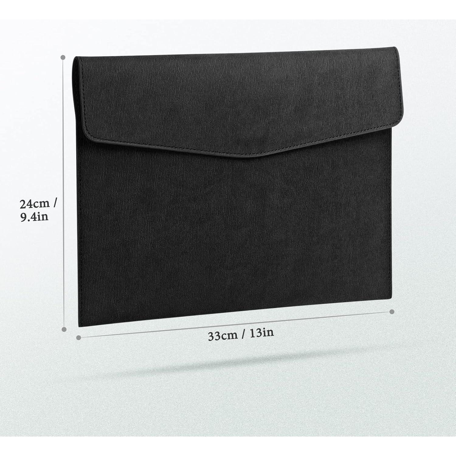 Carpeta Organizador de Documentos FYY A4 Cuero PU Negro