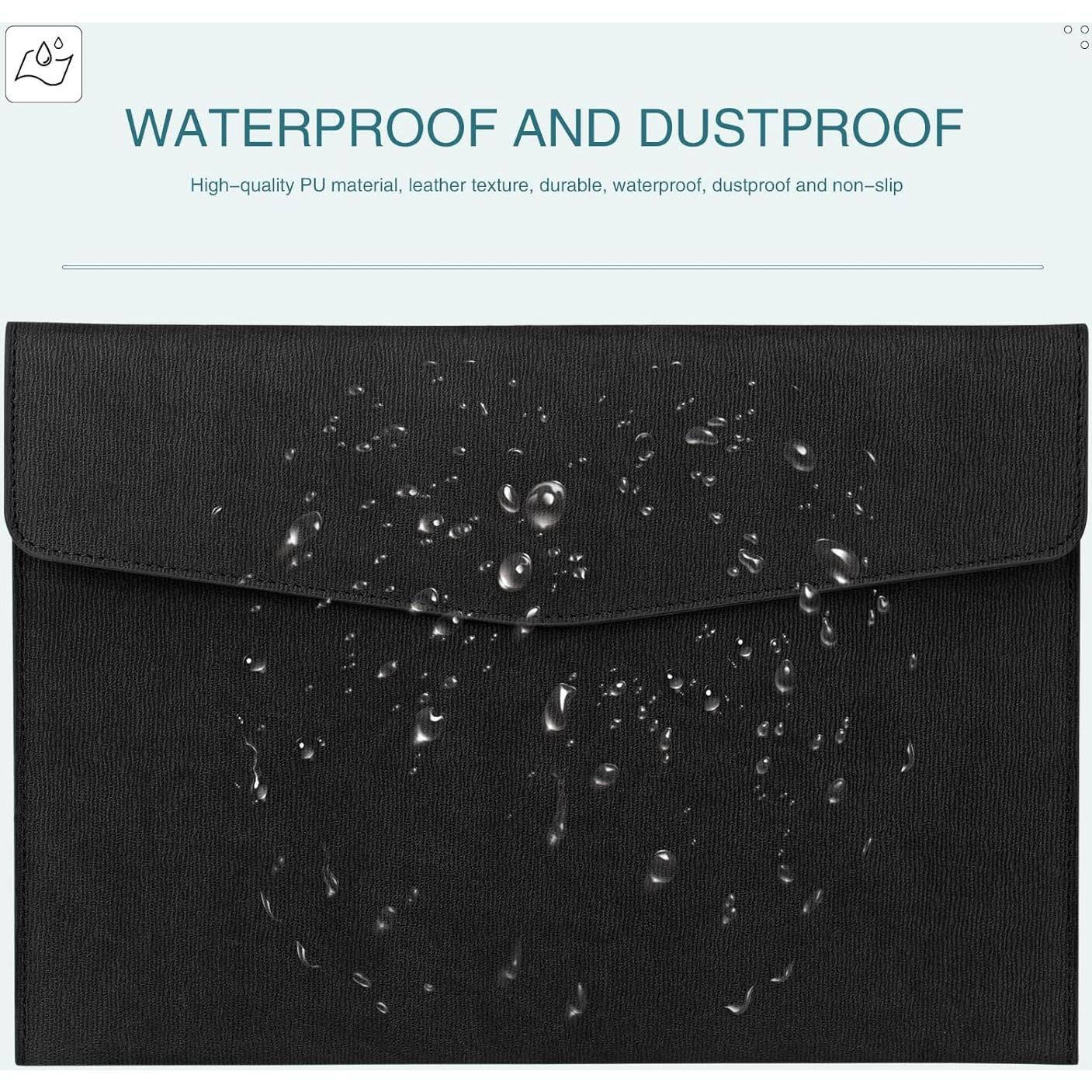 Carpeta Organizador de Documentos FYY A4 Cuero PU Negro