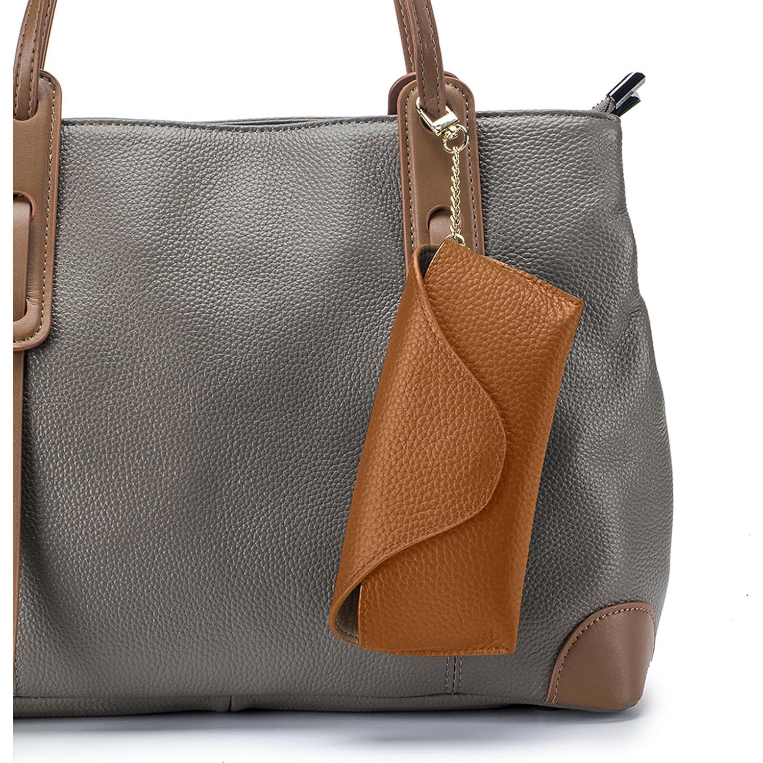 Funda de Gafas de Sol de Cuero Marrón para Mujeres