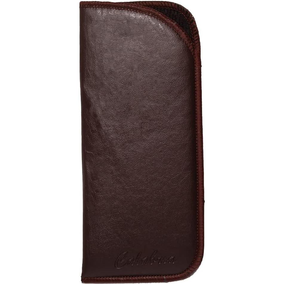 Funda para Gafas Calabria Half Slip de Cuero Sintético Marrón