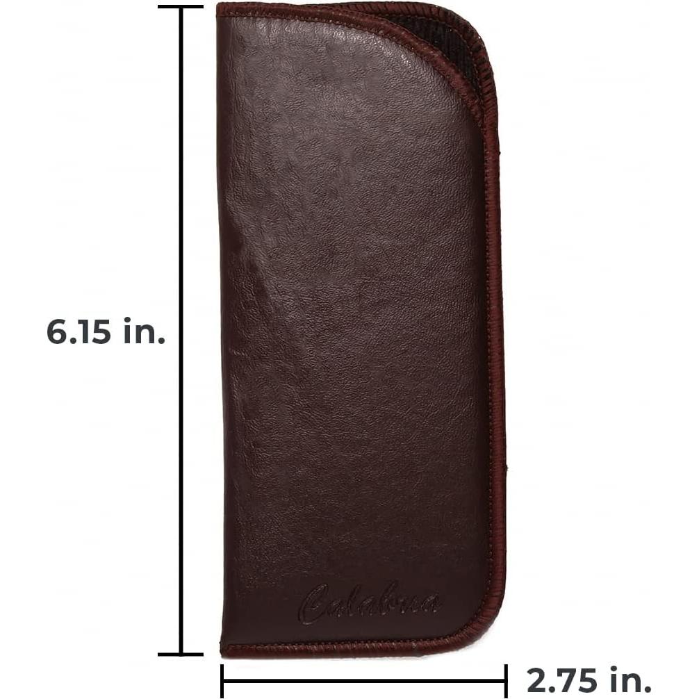 Funda para Gafas Calabria Half Slip de Cuero Sintético Marrón
