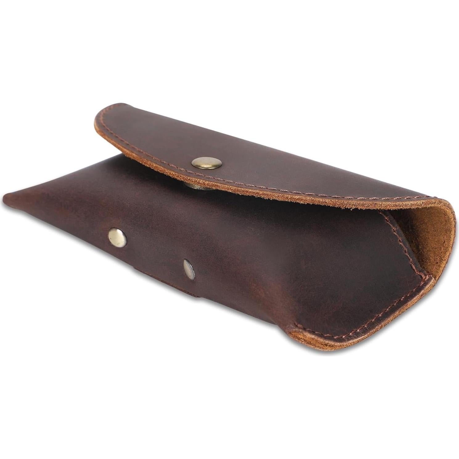 Funda de Gafas de Sol de Cuero Genuino CestAntiQ Marrón