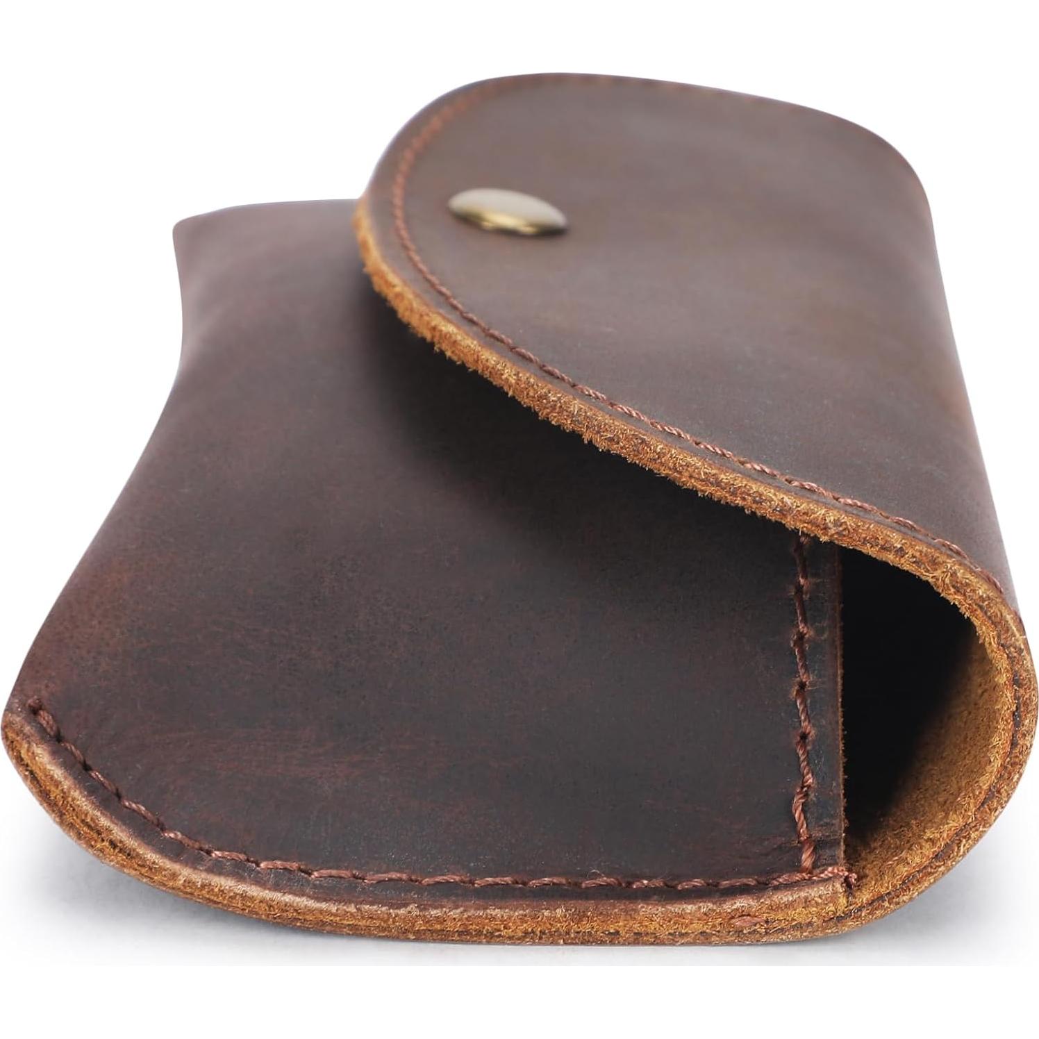 Funda de Gafas de Sol de Cuero Genuino CestAntiQ Marrón