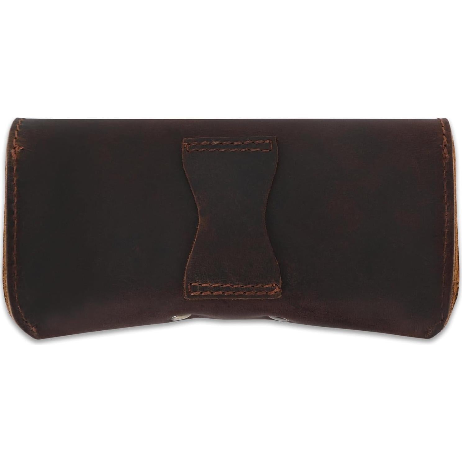 Funda de Gafas de Sol de Cuero Genuino CestAntiQ Marrón