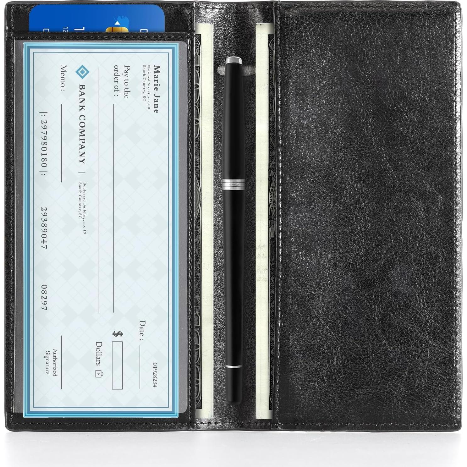 Cubierta de Chequera de Cuero CoBak - Bloqueo RFID, Delgado