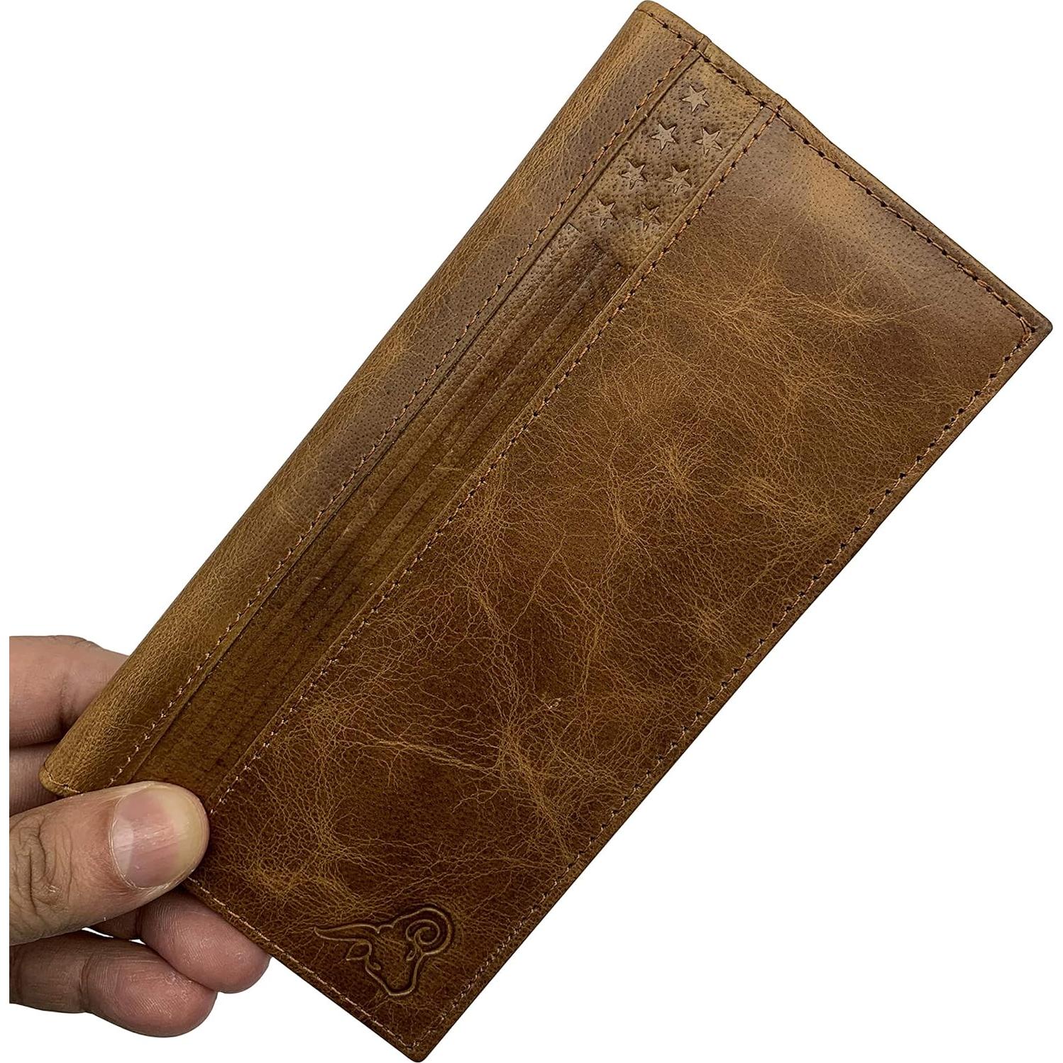 Cubierta de Chequera de Cuero Genuino Cavelio con Bloqueo RFID