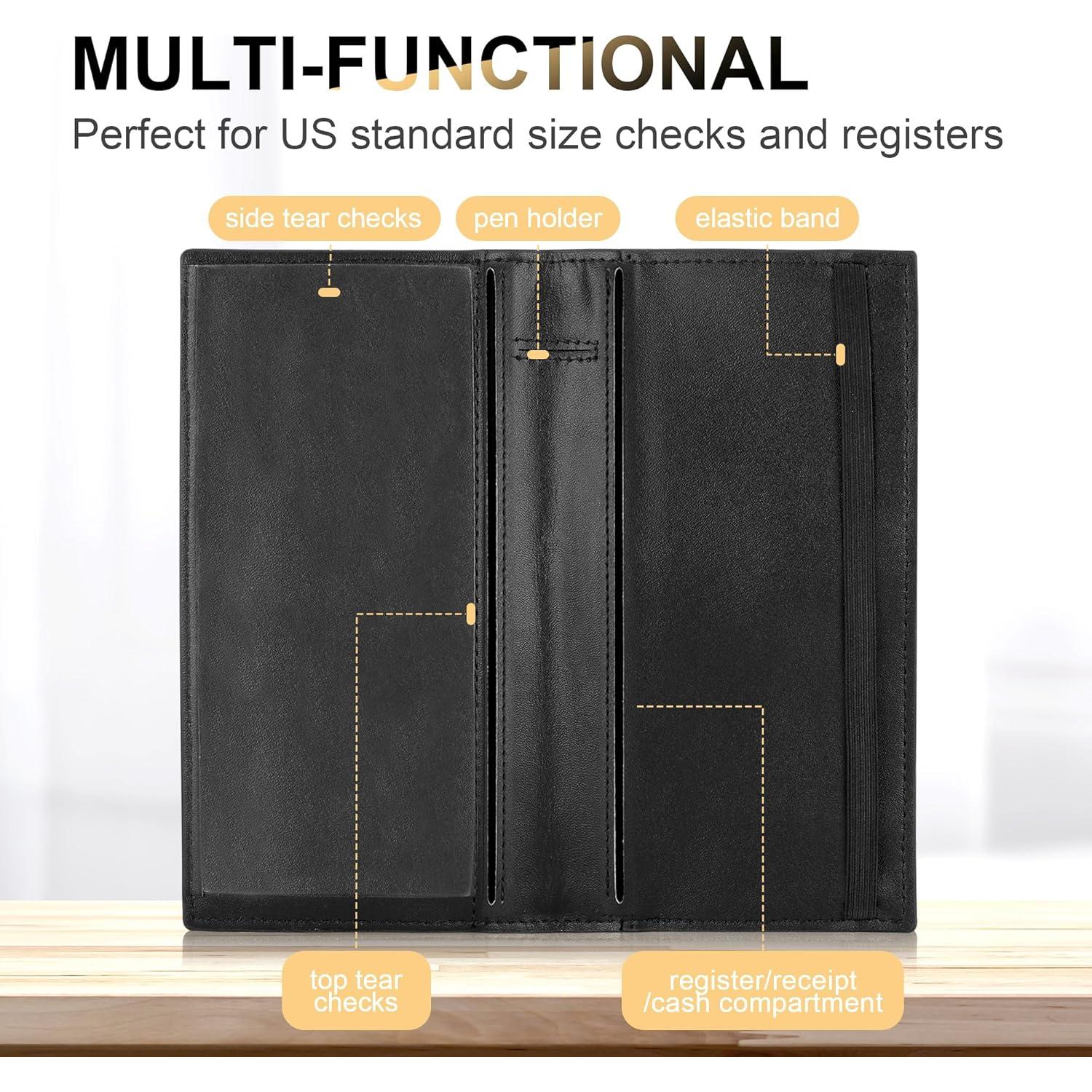 Cubierta de Chequera Casmonal RFID Cuero Vegano Negro