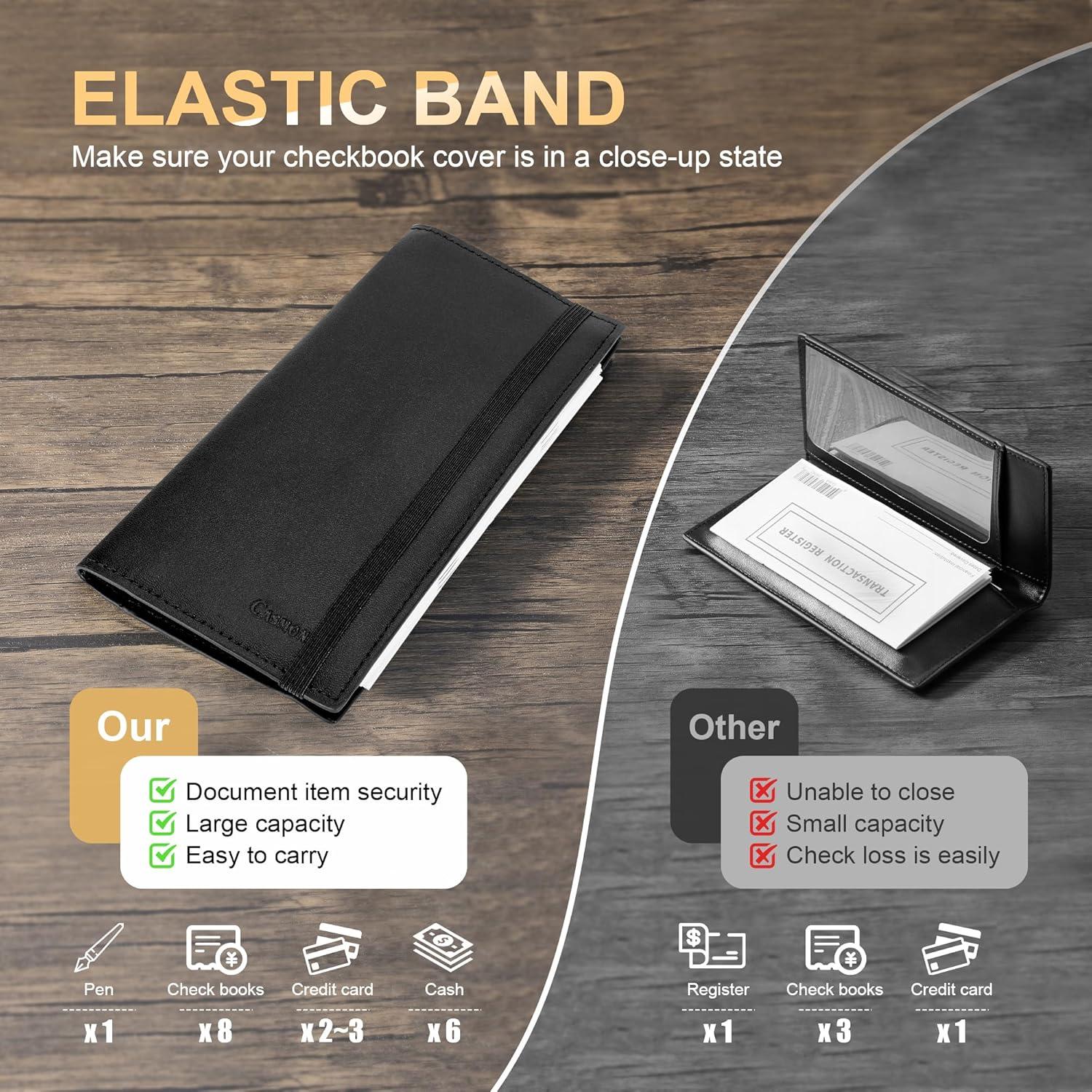 Cubierta de Chequera Casmonal RFID Cuero Vegano Negro