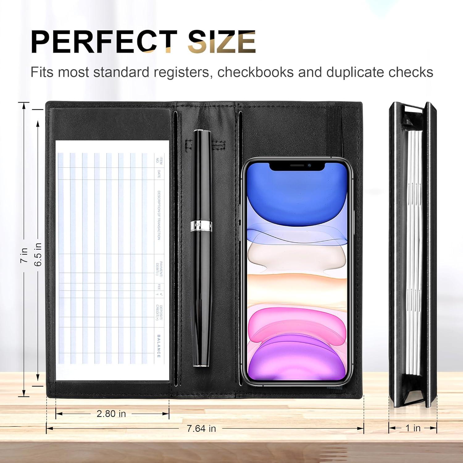 Cubierta de Chequera Casmonal RFID Cuero Vegano Negro