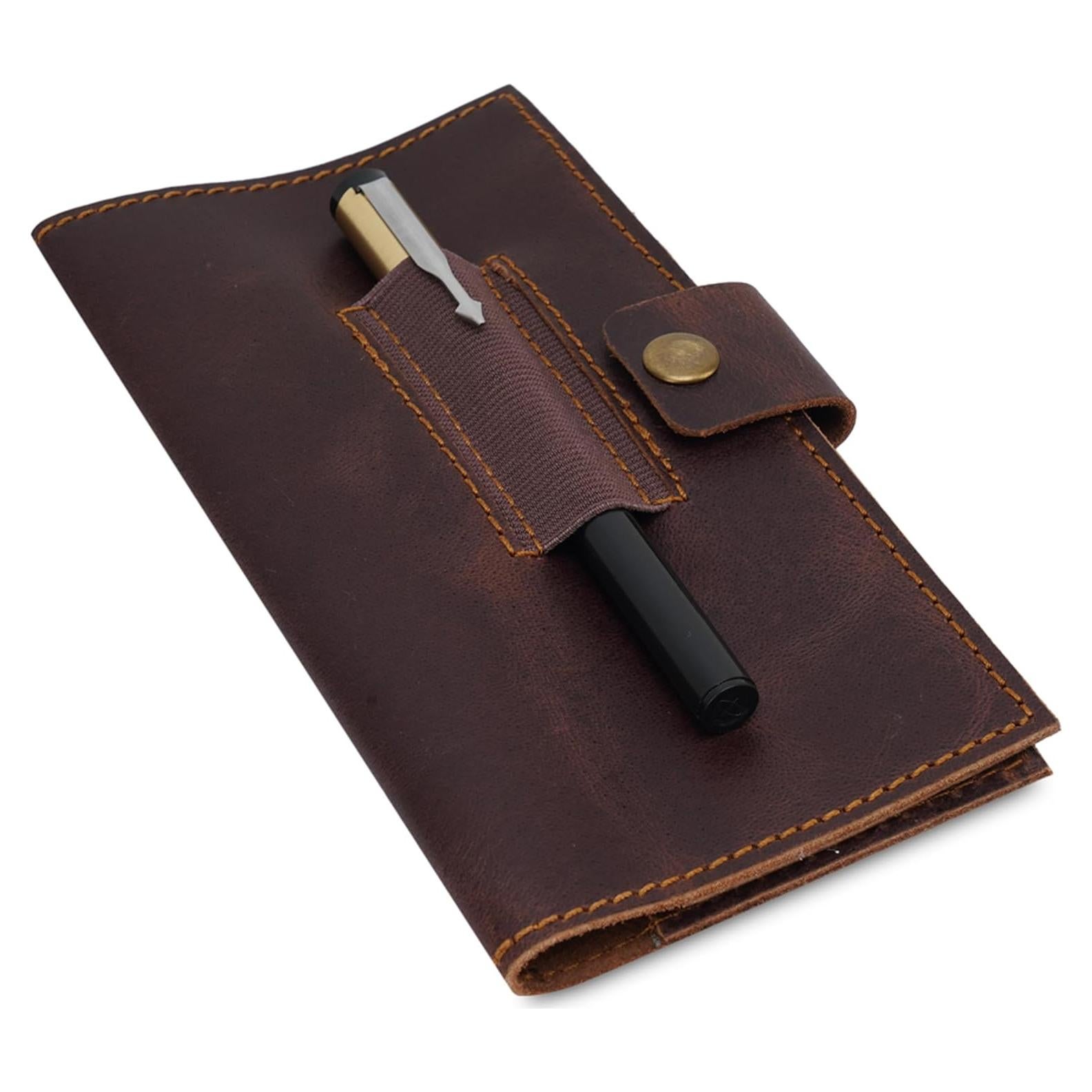 Funda de Chequera de Cuero Marrón The Antiq 17.78x9.53cm