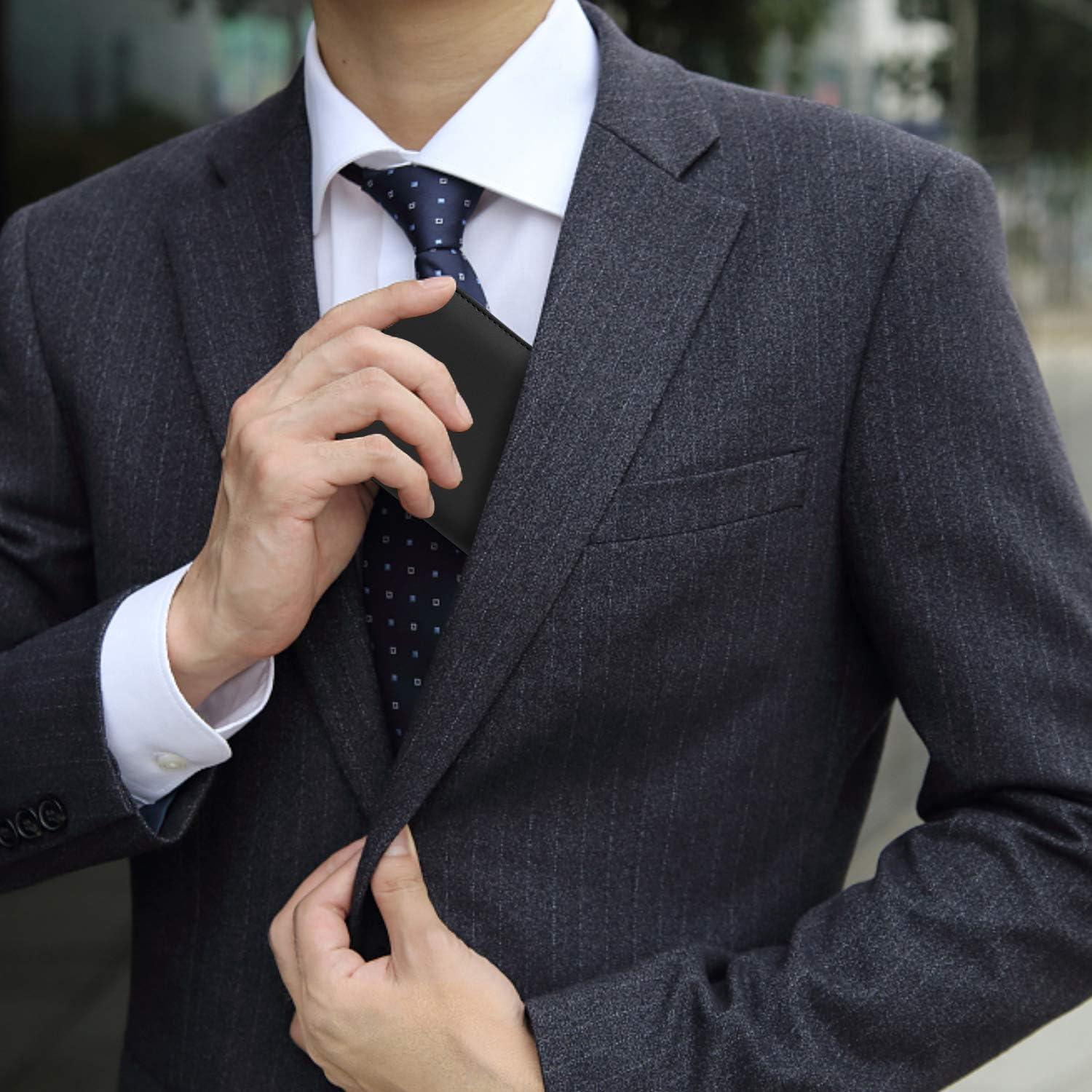 Funda de Chequera de Cuero PU Bi**in Negra con Divisor y Portatarjetas