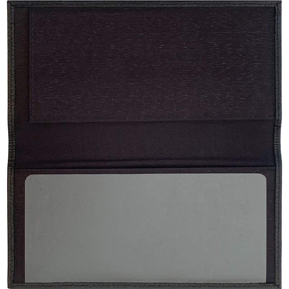 Cubierta de Chequera de Cuero Genuino Negro 123 Cheques Baratos