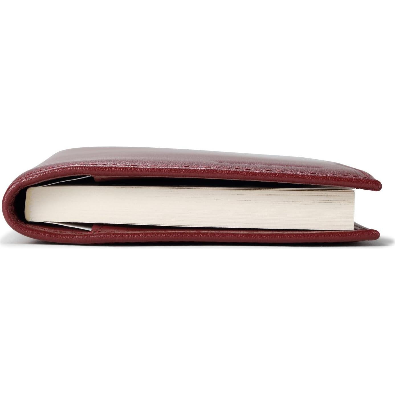 Cubierta de Chequera de Cuero HISCOW Rojo Vino - Piel Italiana