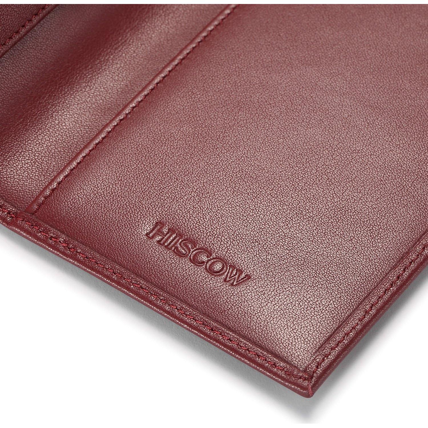 Cubierta de Chequera de Cuero HISCOW Rojo Vino - Piel Italiana