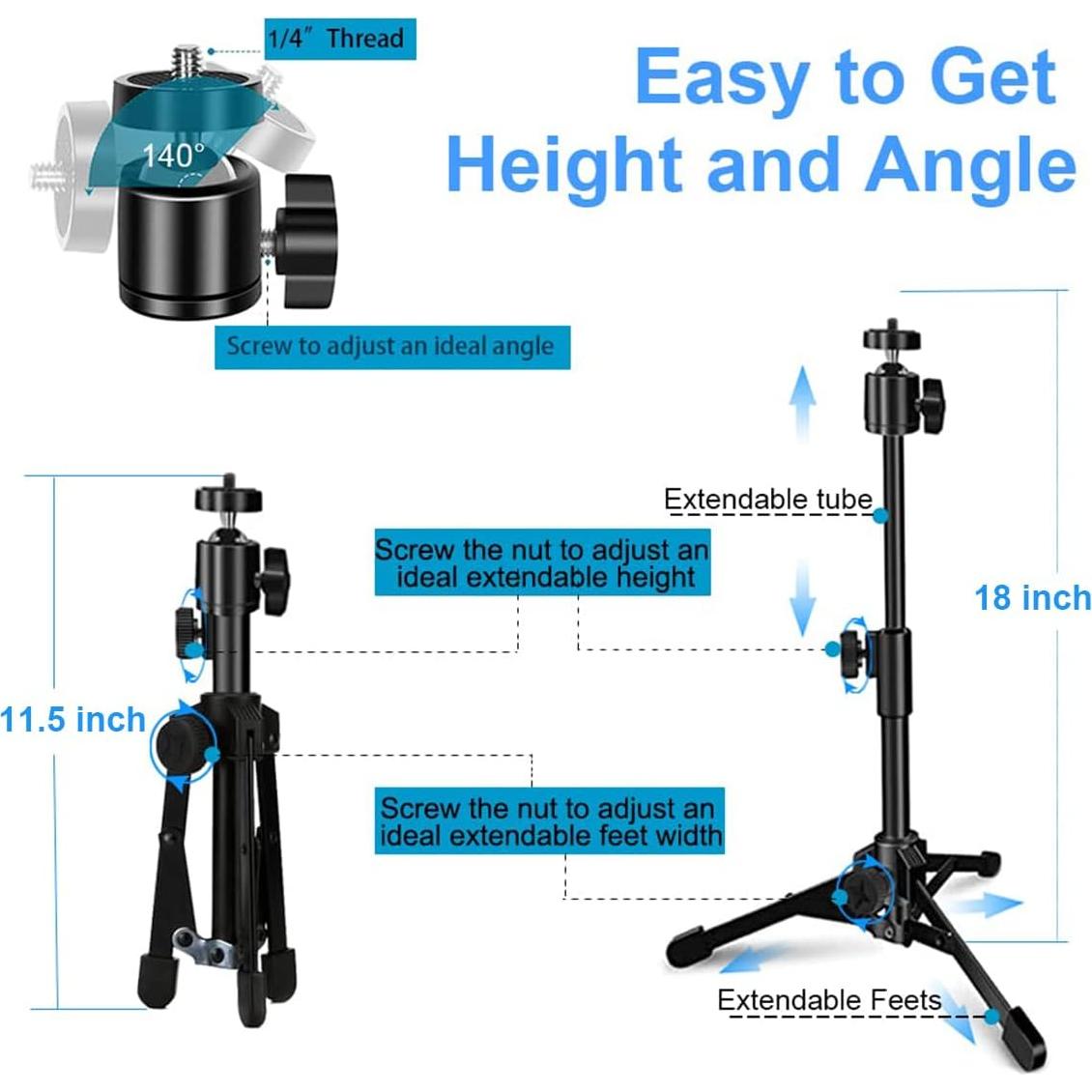 Soporte de Trípode para Webcam JCWINY Ajustable 29.2-45.7cm