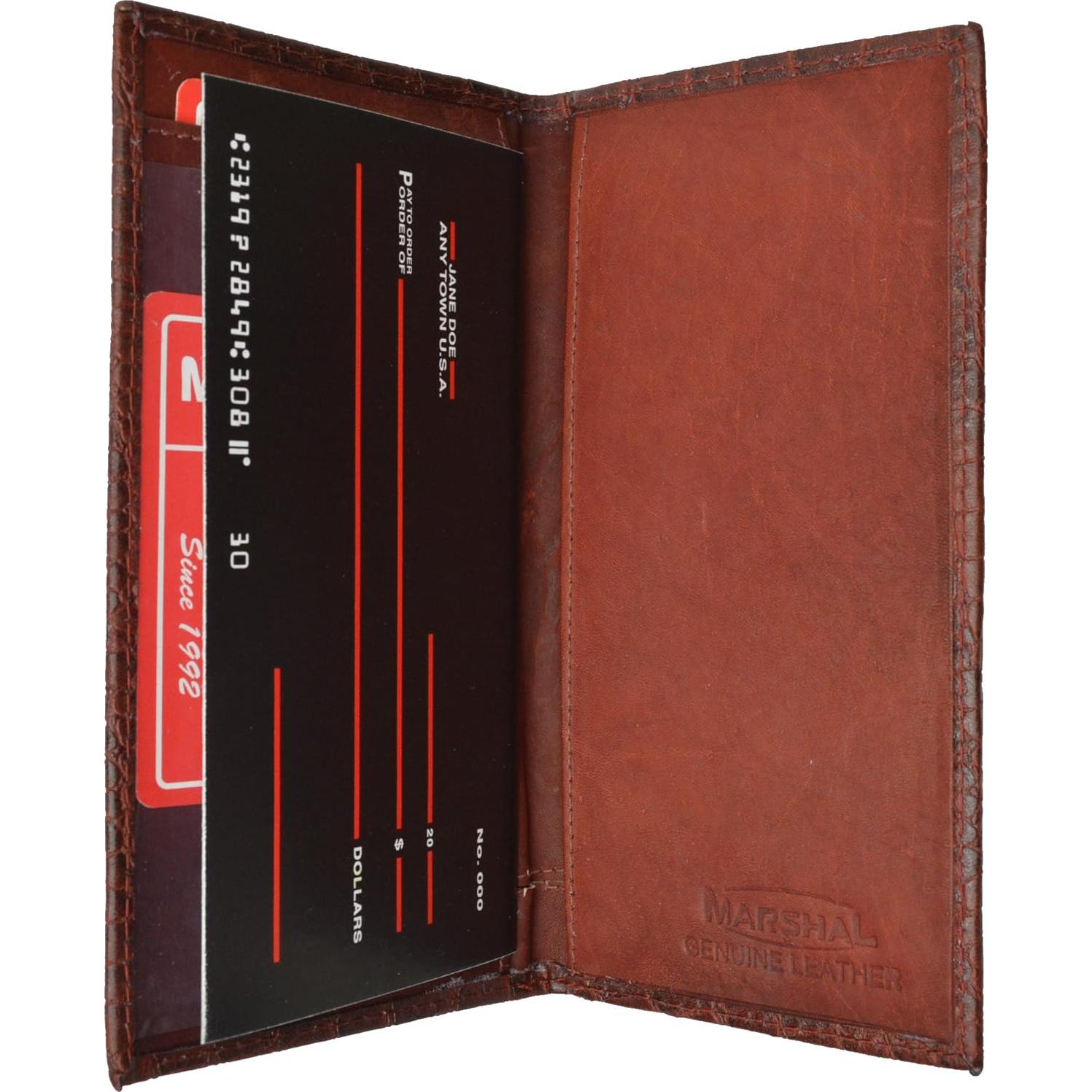 Funda de Chequera de Cuero MARSHAL Burdeos Premium