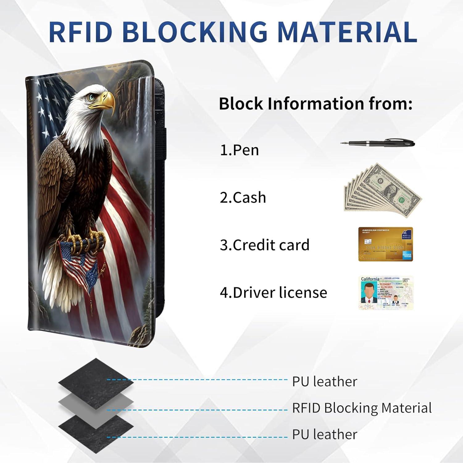 Cubierta de Chequera DEGDFSGR Cuero PU con Bloqueo RFID