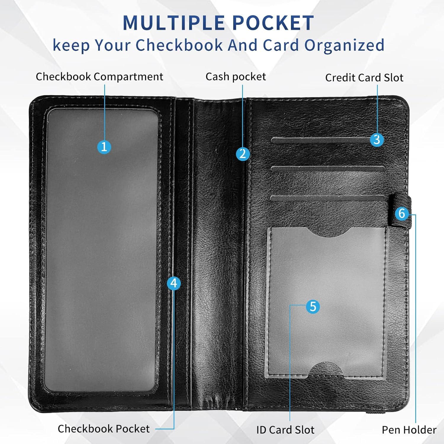 Cubierta de Chequera DEGDFSGR Cuero PU con Bloqueo RFID