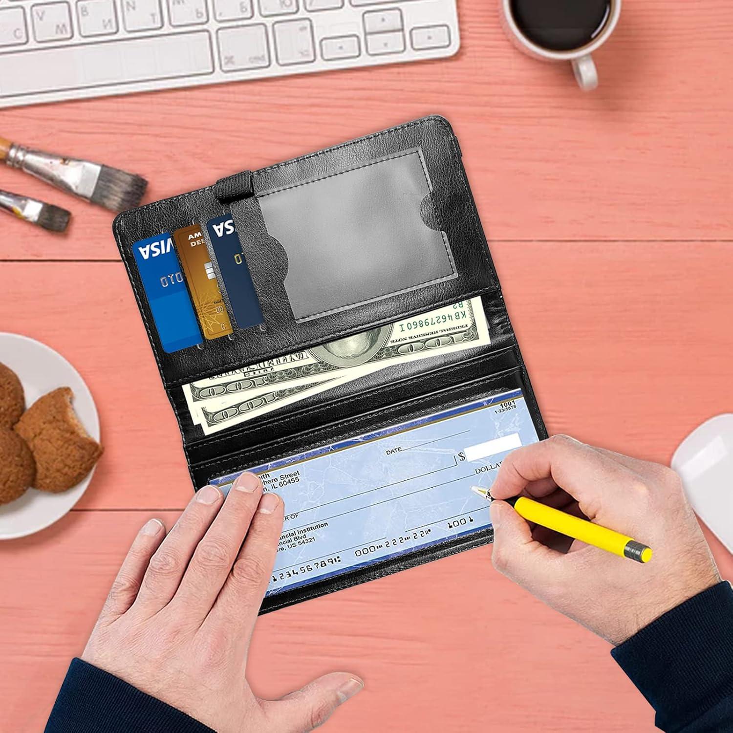 Cubierta de Chequera DEGDFSGR Cuero PU con Bloqueo RFID