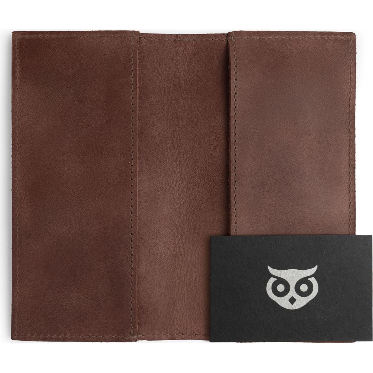 Funda para Chequera Hide & Drink Cuero Marrón Bourbon 16.5x8.9cm